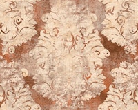 Antique Damask Pattern Terracotta Brown wallpaper