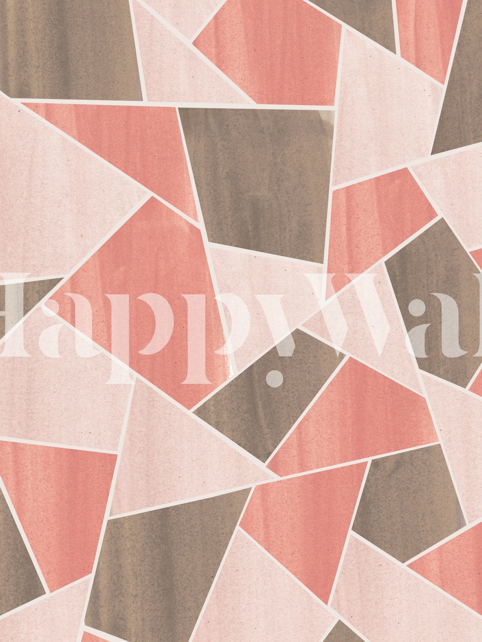 Stylowa, geometryczna fototapeta z odcieniami koralowca i ziemi