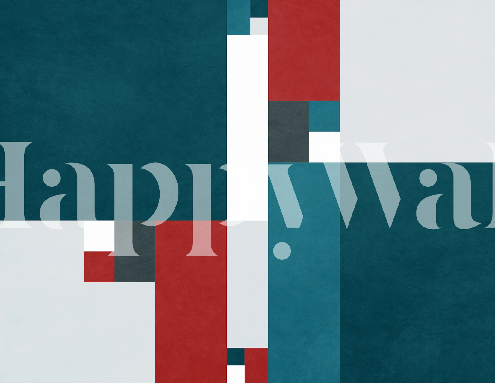 Geometric multicolored patterns with teal, grey, and red wallpaper