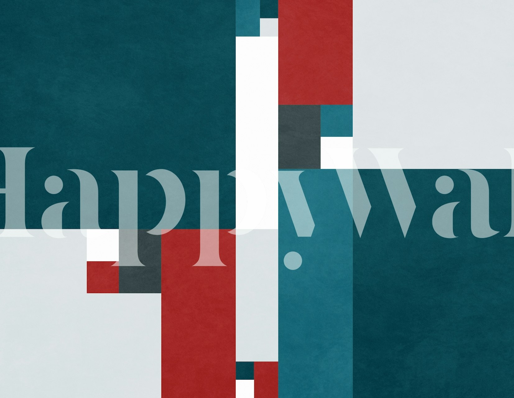 Geometric multicolored patterns with teal, grey, and red wallpaper