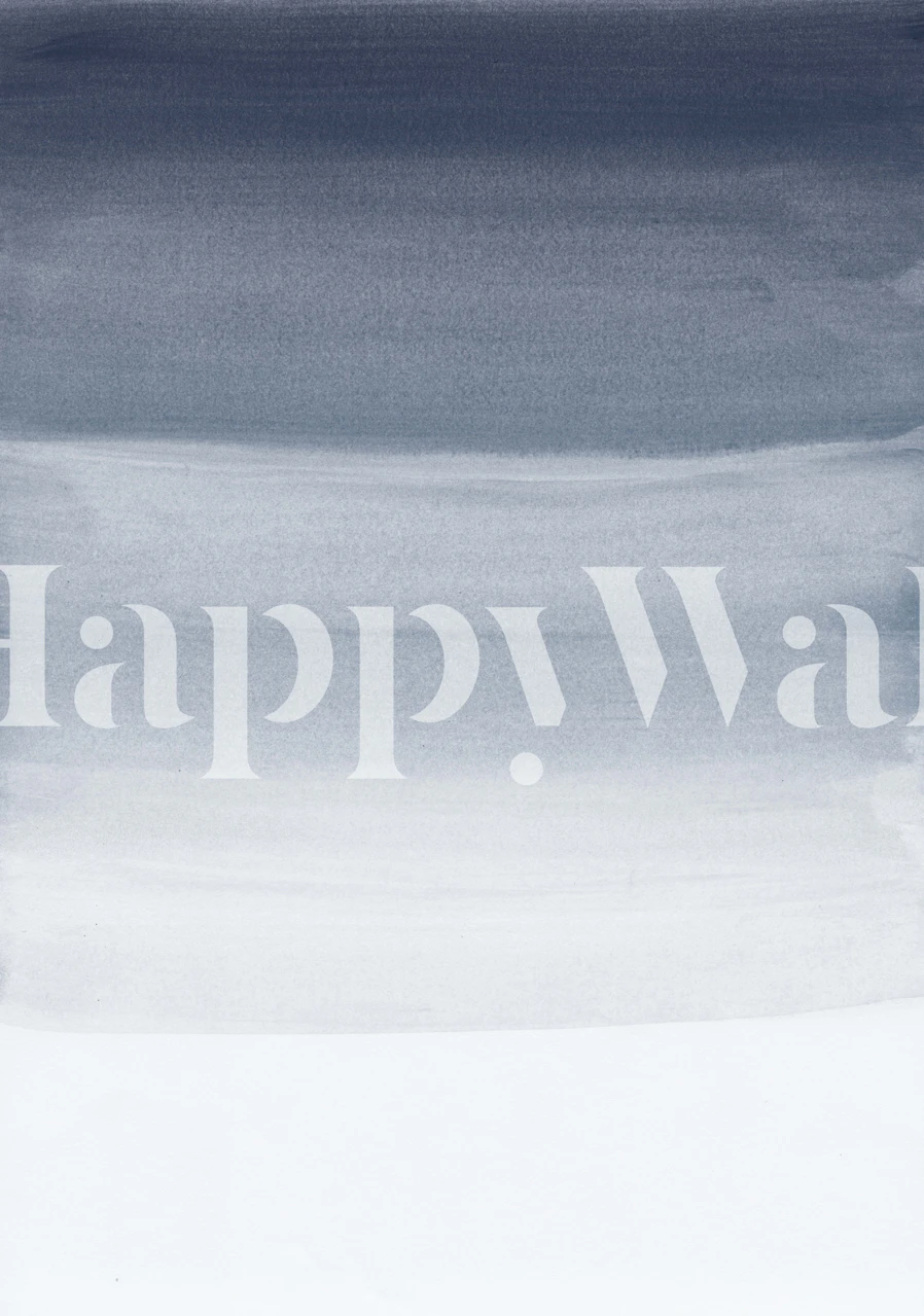 Abstract midnight blue and white watercolor wall mural