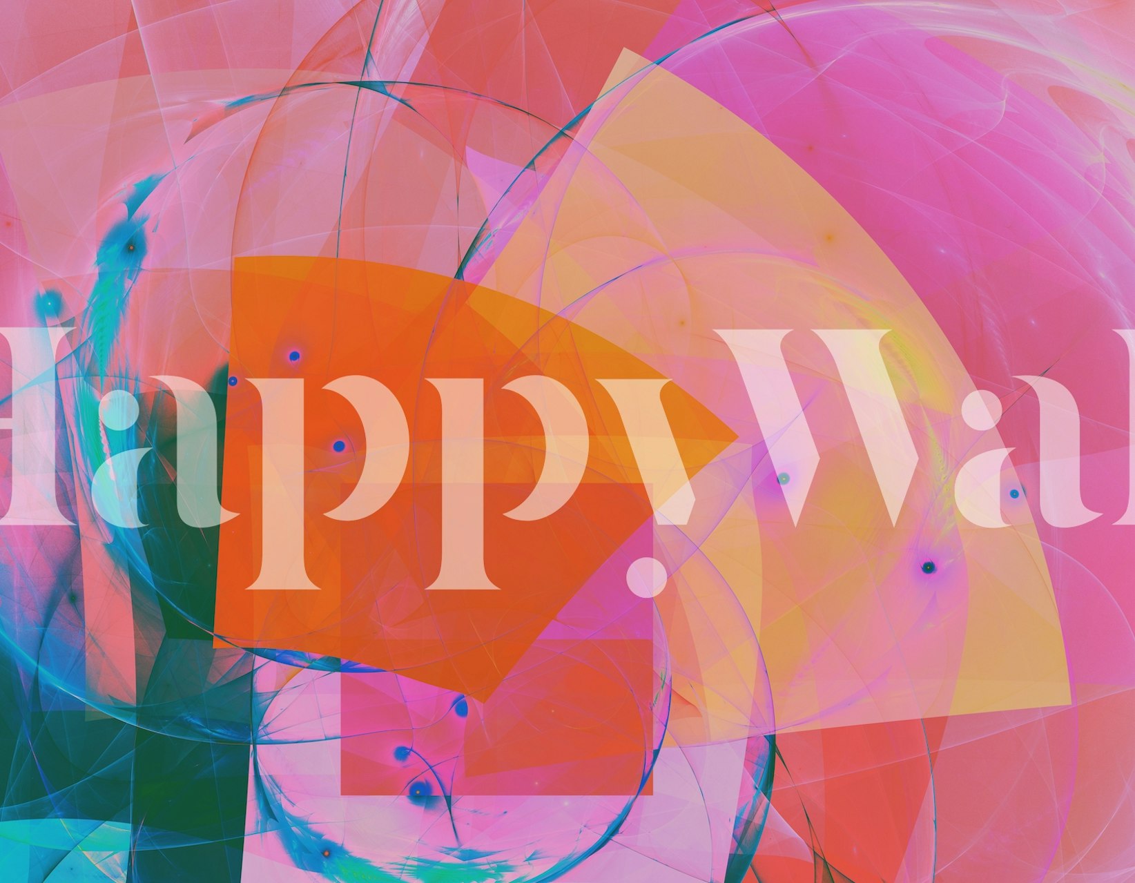 Colorful abstract shapes in pink, orange, and blue wallpaper