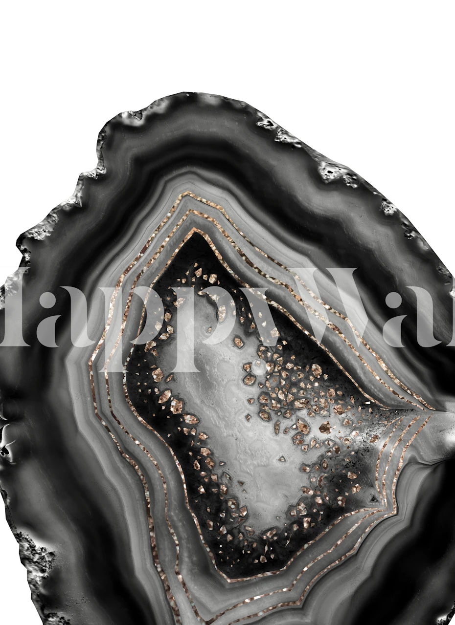 Papel de parede Black Agate Glam 1 exibido em um quarto
