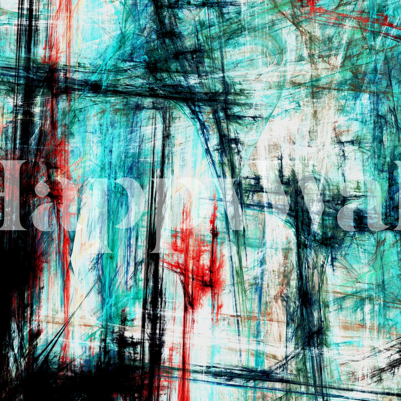 Colorful abstract fractal design in blue and red wallpaper