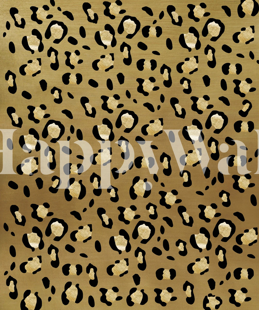 Veggmaleri med leopardmønster på gullbakgrunn