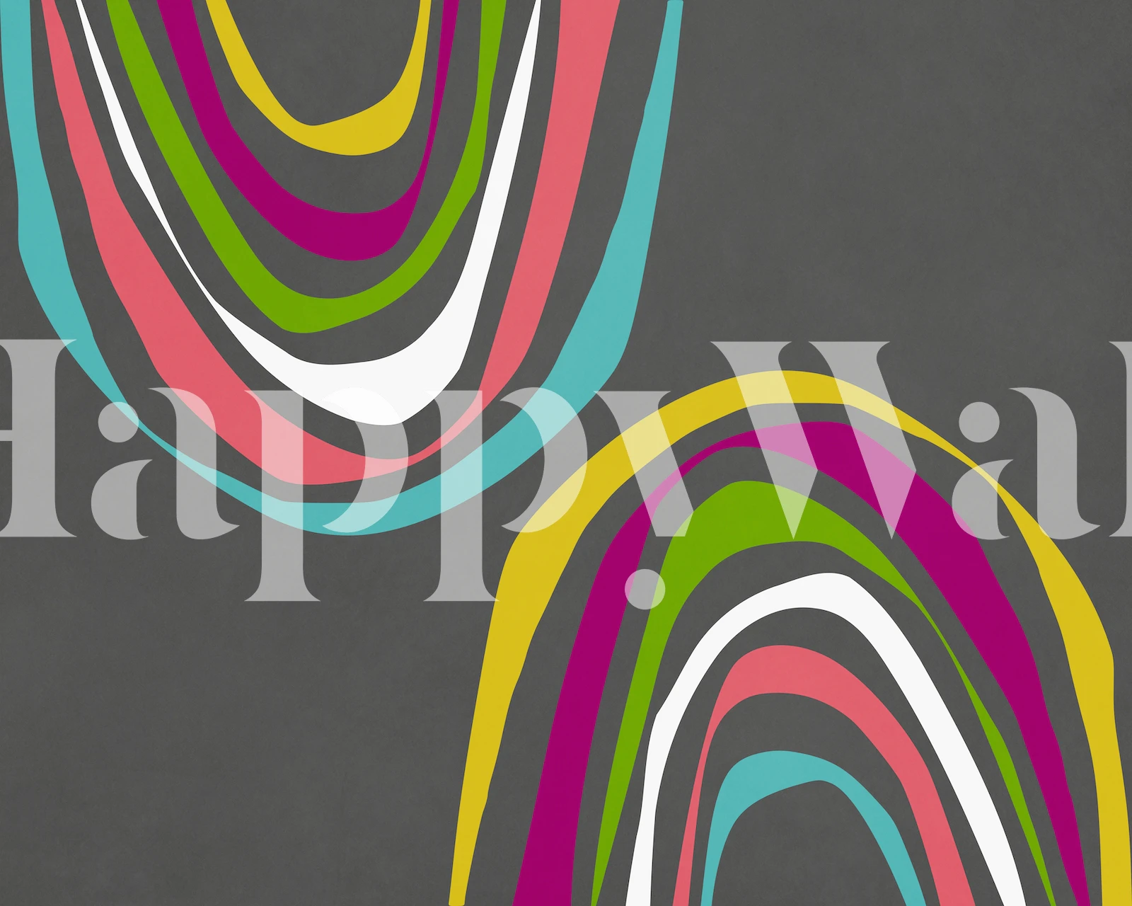 Colorful Tunnel 2 -tapetti esillä huoneessa