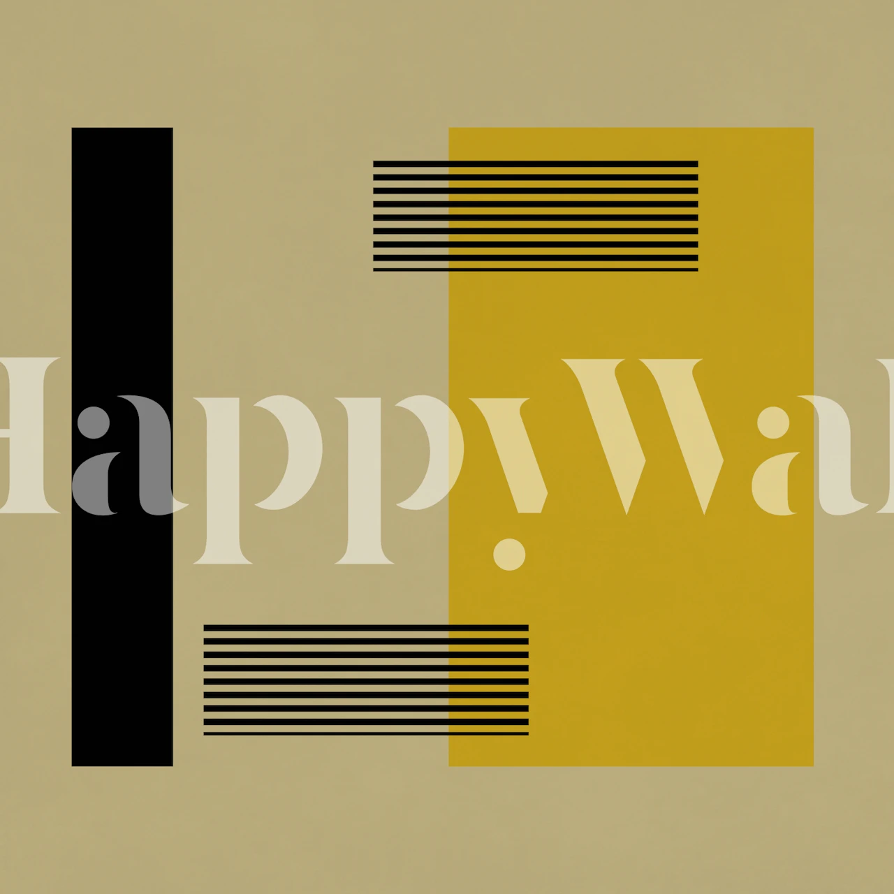 Geometric black and yellow shapes with lines wallpaper