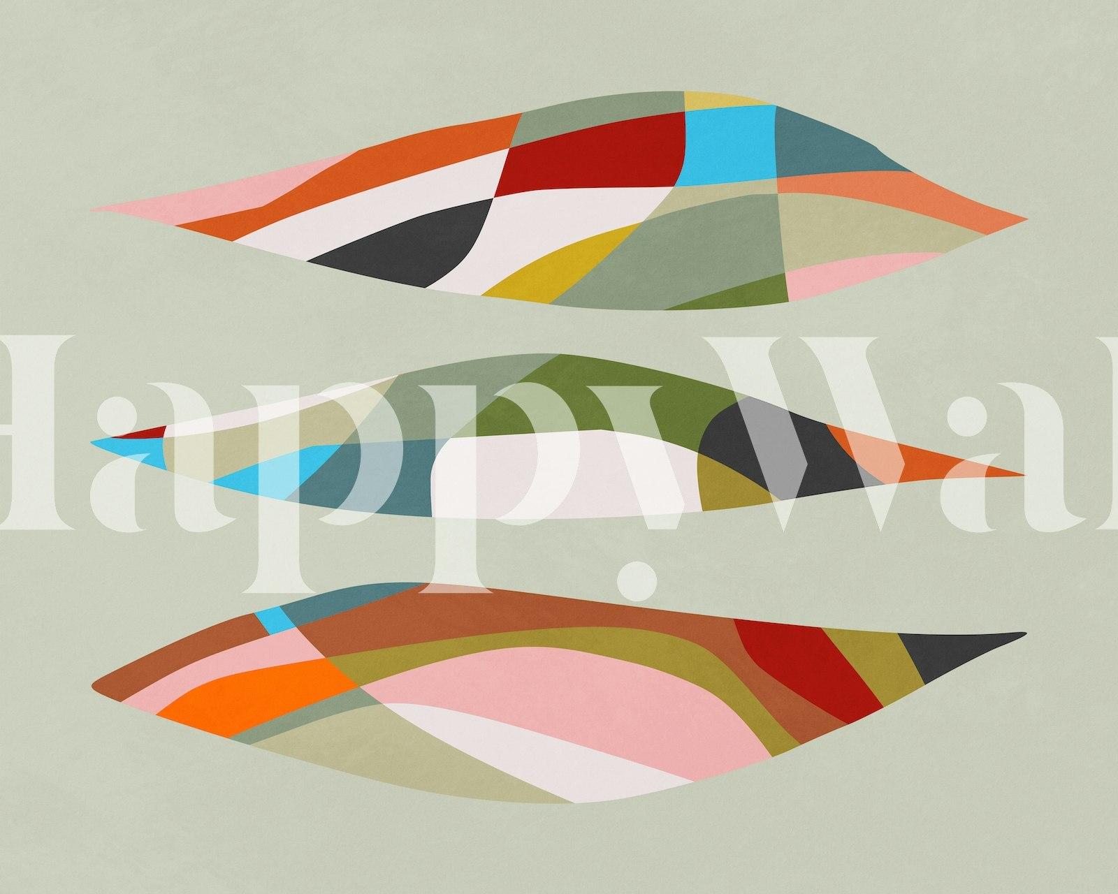 Barevná tapeta Magic Plant vystavená v místnosti