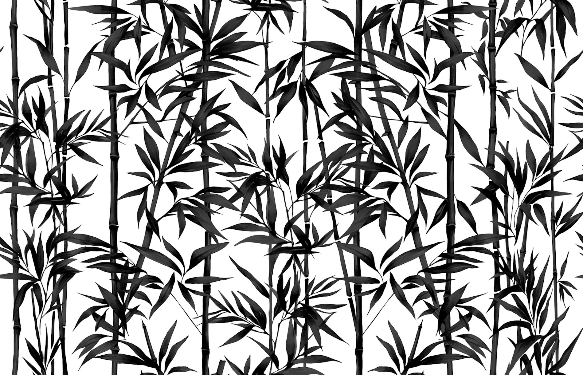 Bamboo Black and White Wallpaper - Happywall.com