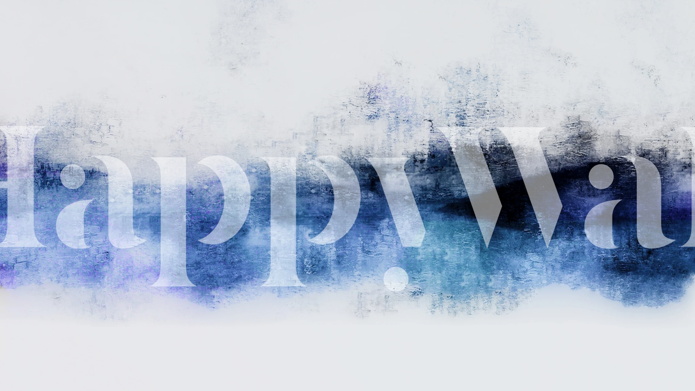 Apstraktni akvarel mural horizonta u nijansama plave na bijeloj pozadini