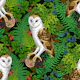 Owls, ferns, oak and berries