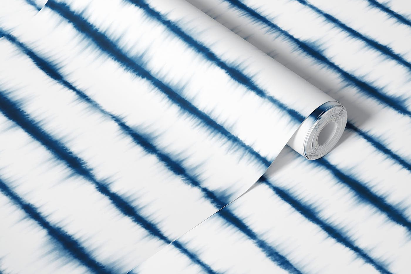 Blue shibori wallpaper roll