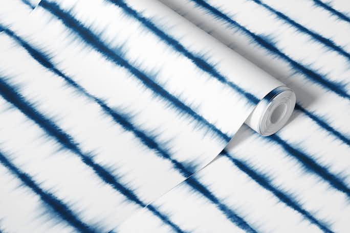 Blue shiboriwallpaper roll