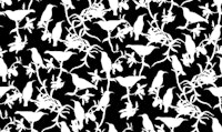 Hummingbird Chinoiserie Black and White wallpaper