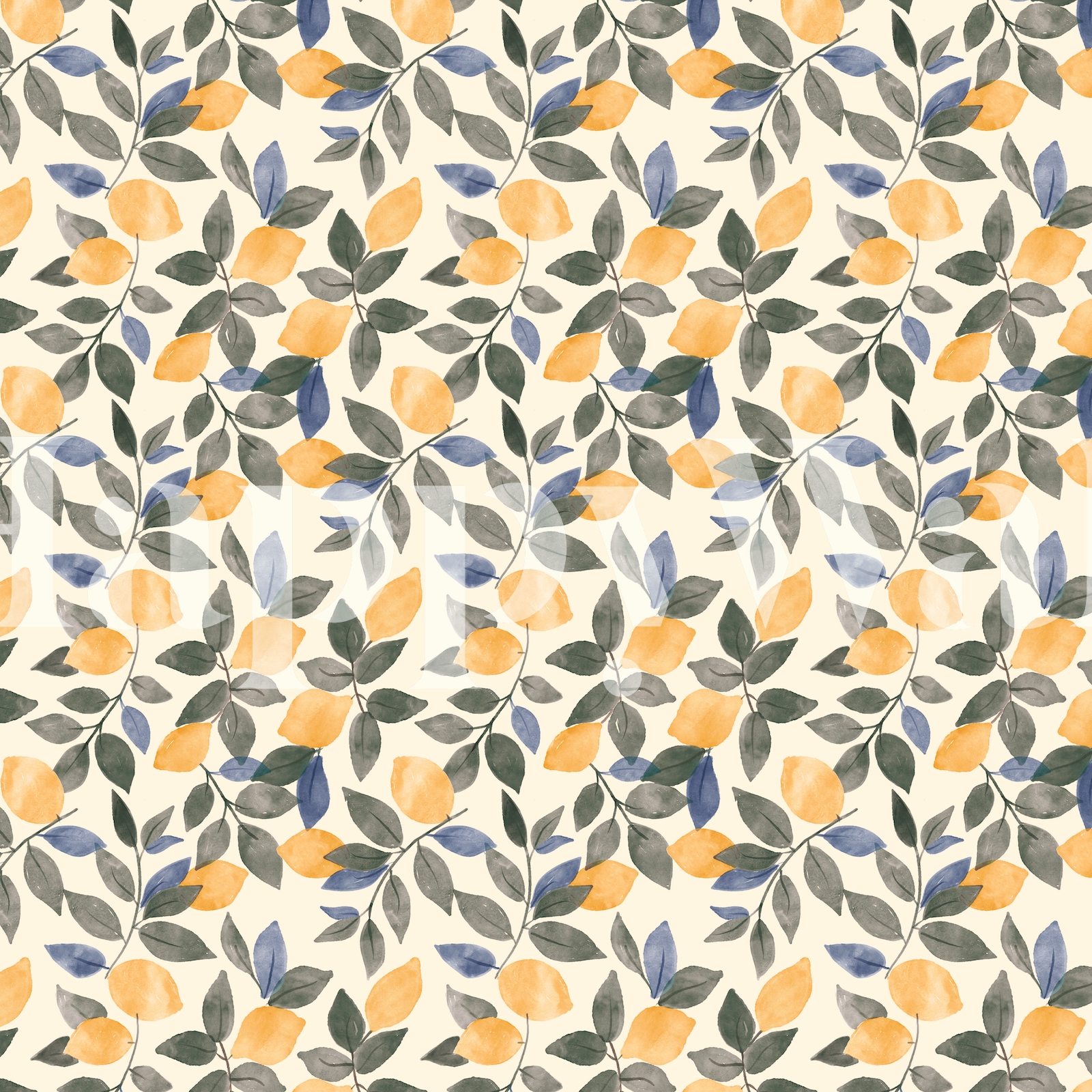 Vintage Lemons Light Theme Wallpaper | Happywall