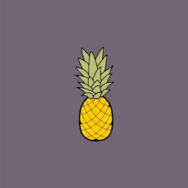 Solid Taupe yellow pineapple
