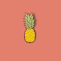 Coral Orange Yellow Pineapple ταπετσαρία