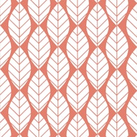 Pastel orange coral leaves pattern tapet