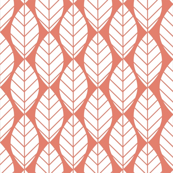 Pastel orange coral leaves pattern
