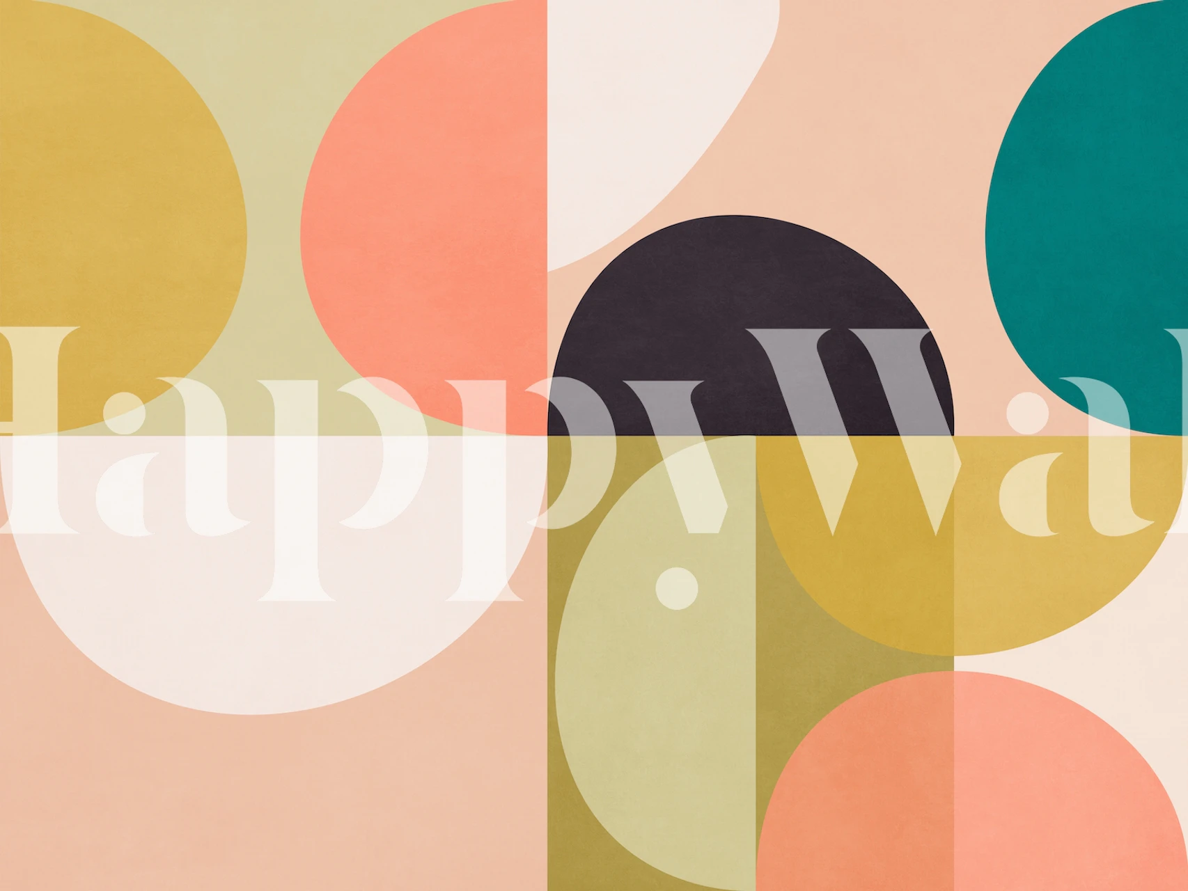 Kleurige abstracte geometrische vormen in zachte tinten wallpaper