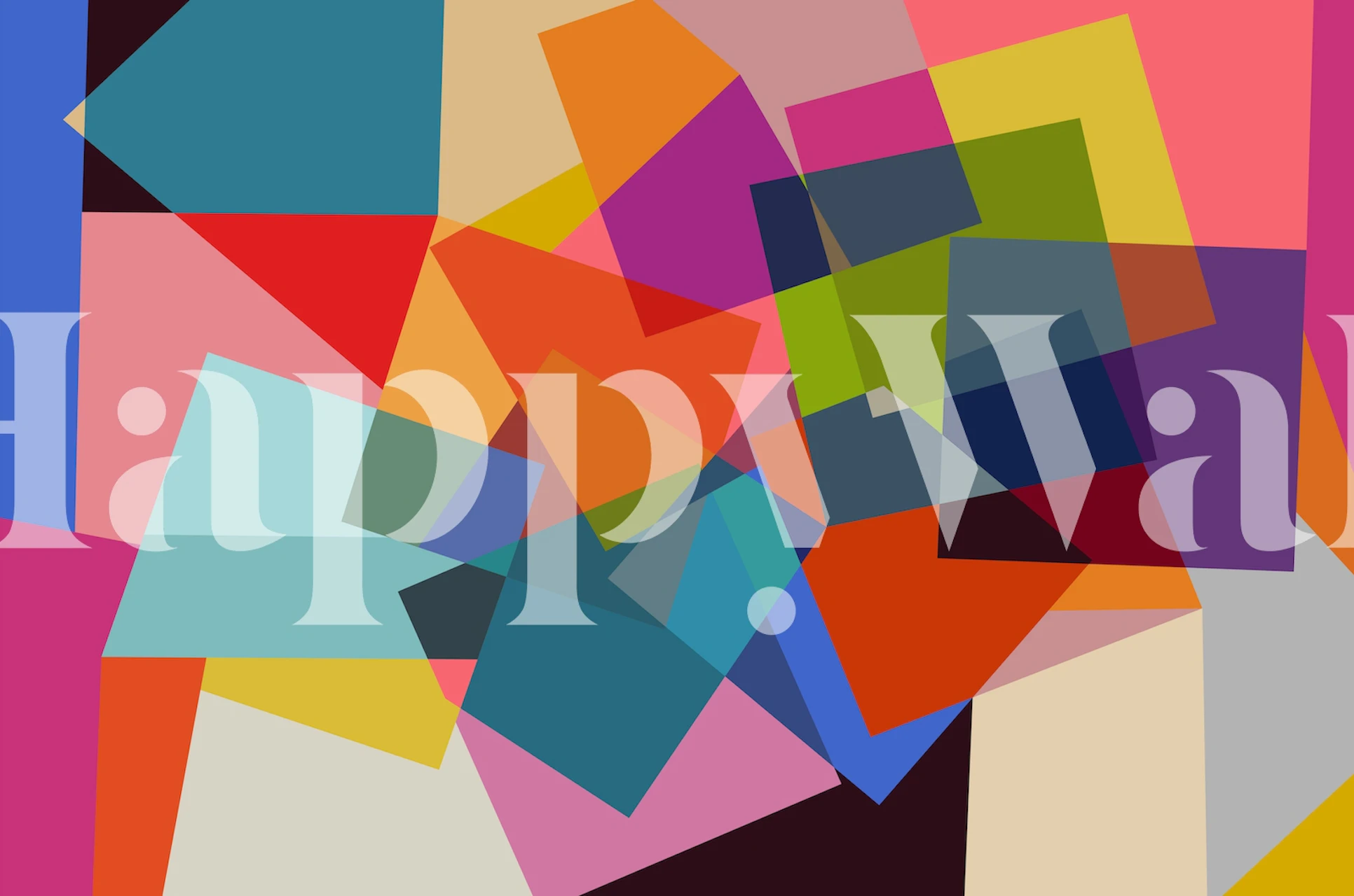 Colorful geometric abstract shapes in various hues wallpaper
