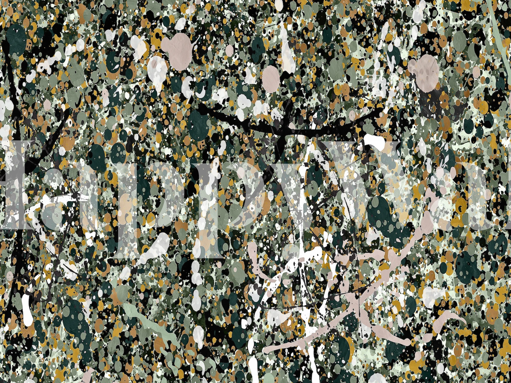 Pollock 3 da Helo tapet vist i et rom