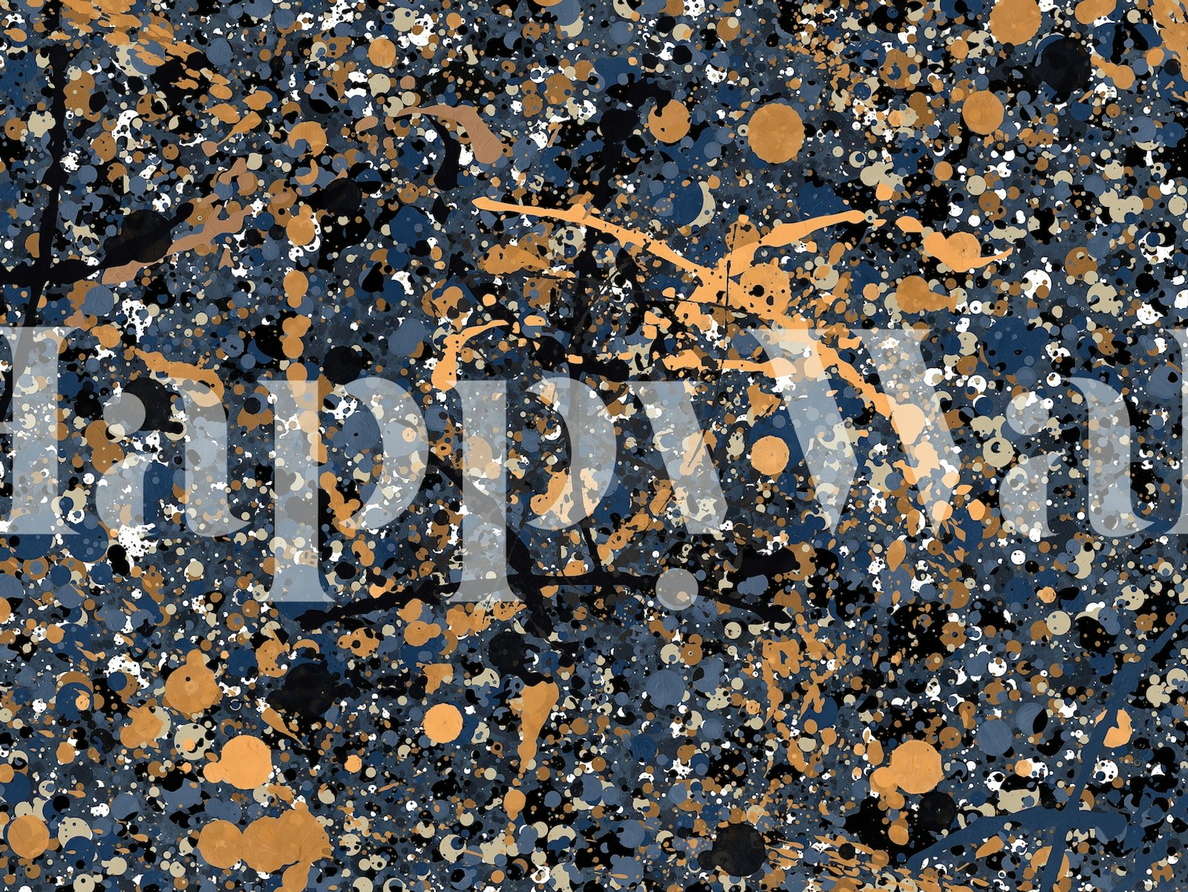 Pollock 4 da Helo wallpaper in a modern room