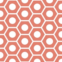 Coral white hexagon pattern carta da parati