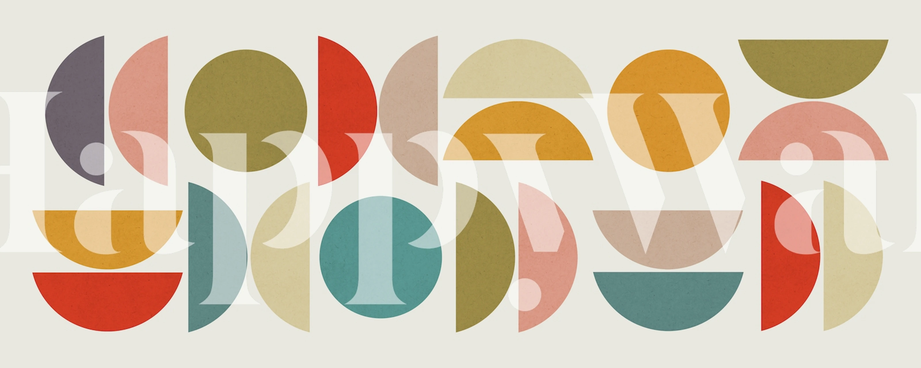 Colored circles wallpaper displayed in a room