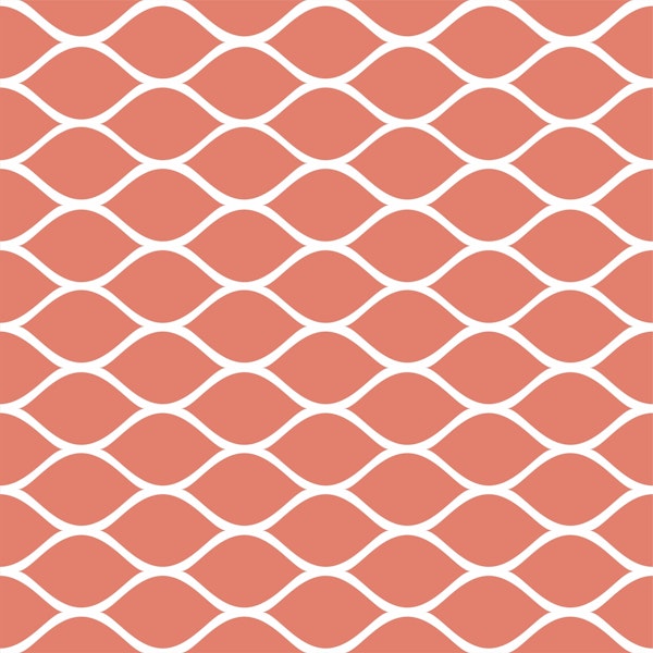 Coral Orange ogee pattern