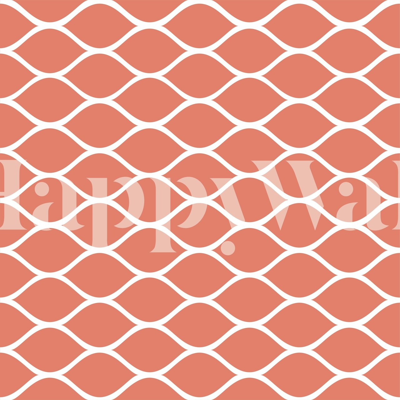 Coral Orange ogee pattern carta da parati nella stanza