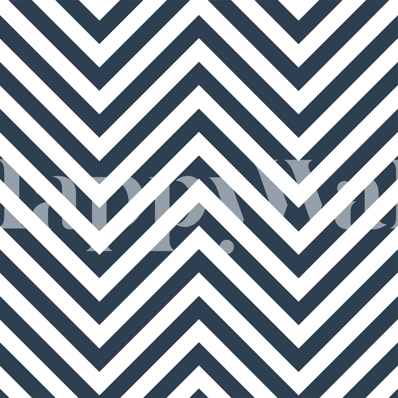 Chevron pattern in indigo and white colors wallpaper