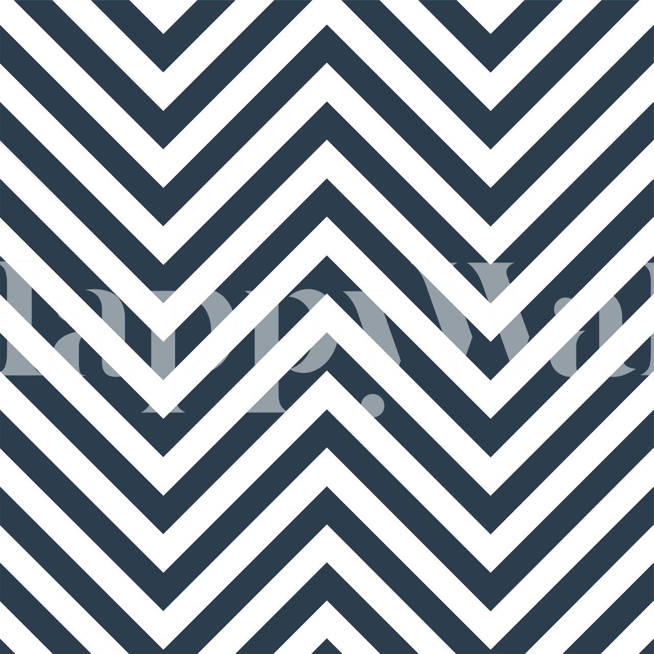Indigo bijeli Chevron Pattern zidni mural s tamnoplavim i oštrim bijelim cik-cak dizajnom