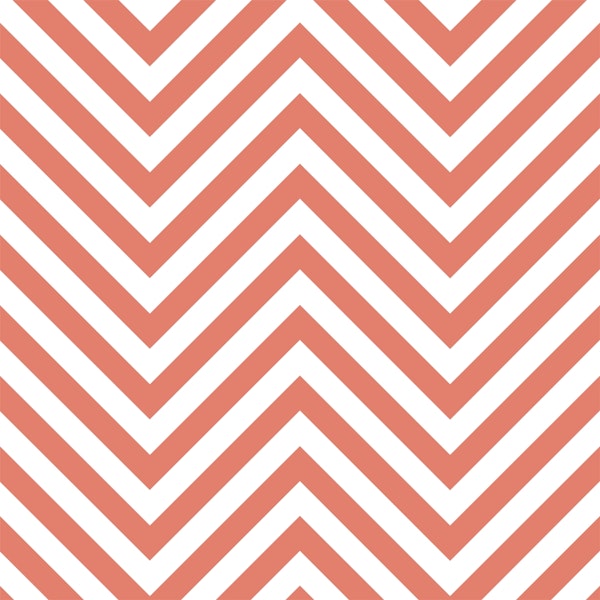Coral Orange White chevron pattern