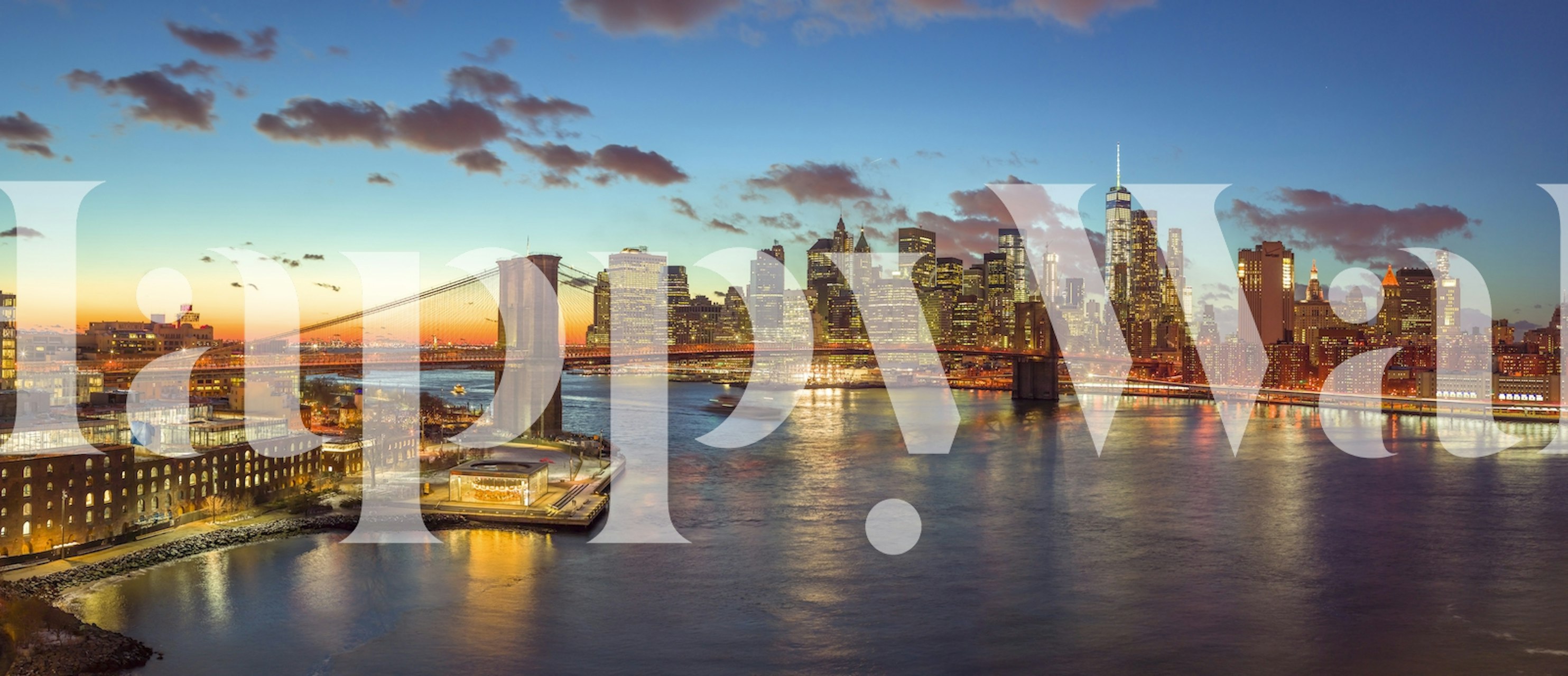 Manhattan skyline with Brooklyn Bridge wallpaper in a room