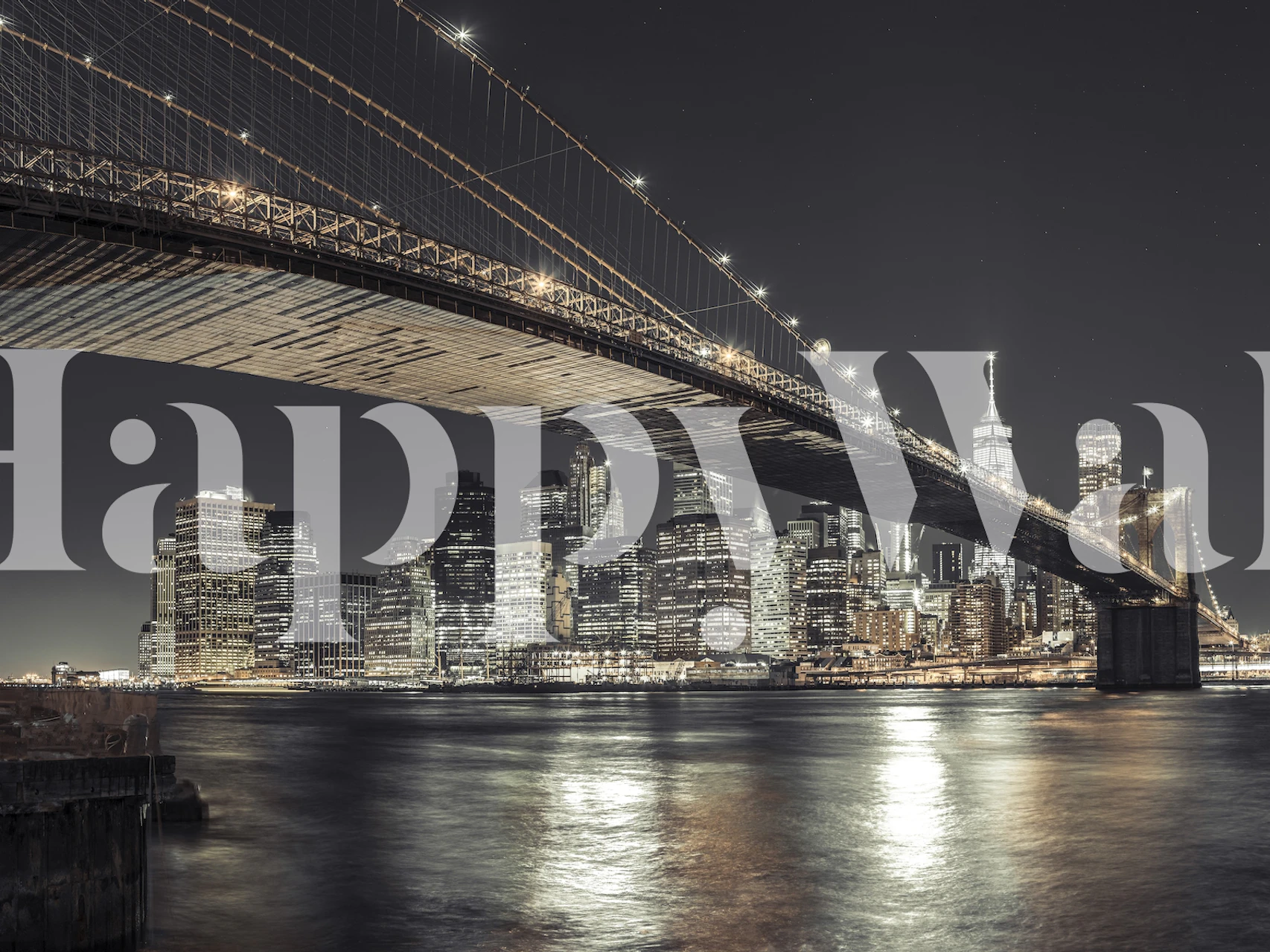 Brooklyn Bridge tapetdesign i et rum