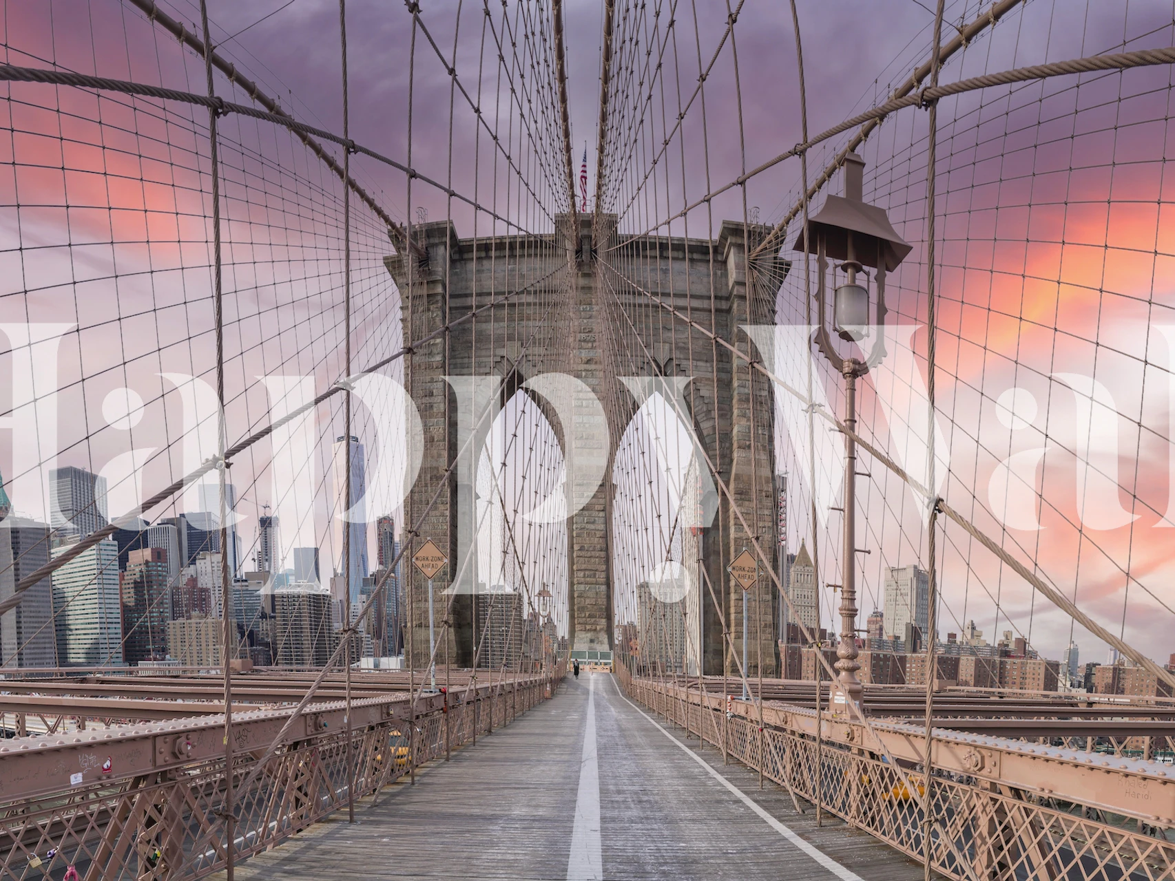 Wallpaper featuring an iconic suspension bridge