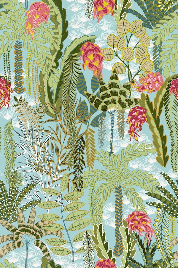 tropical lounge with dragon fruit mint