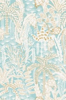 tropical lounge warm white and aqua tapety