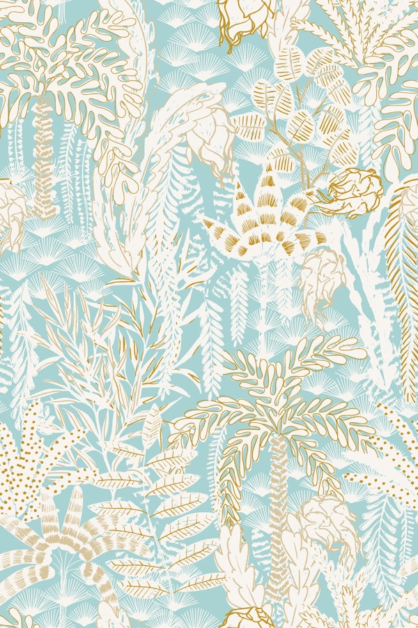 tropical lounge warm white and aqua