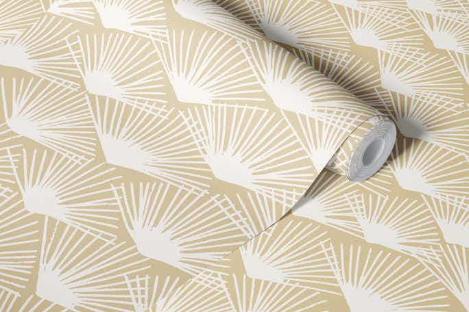 Abstract palm fans sandwallpaper roll