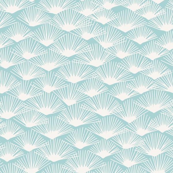 Abstract palm fans aqua