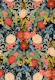 Victorian flower bouquet dark blue