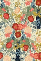 Victorian flower bouquet antique white wallpaper