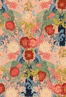 Victorian flower bouquet apricot wallpaper
