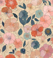 Cross Stitch flowers ivory - small tapete