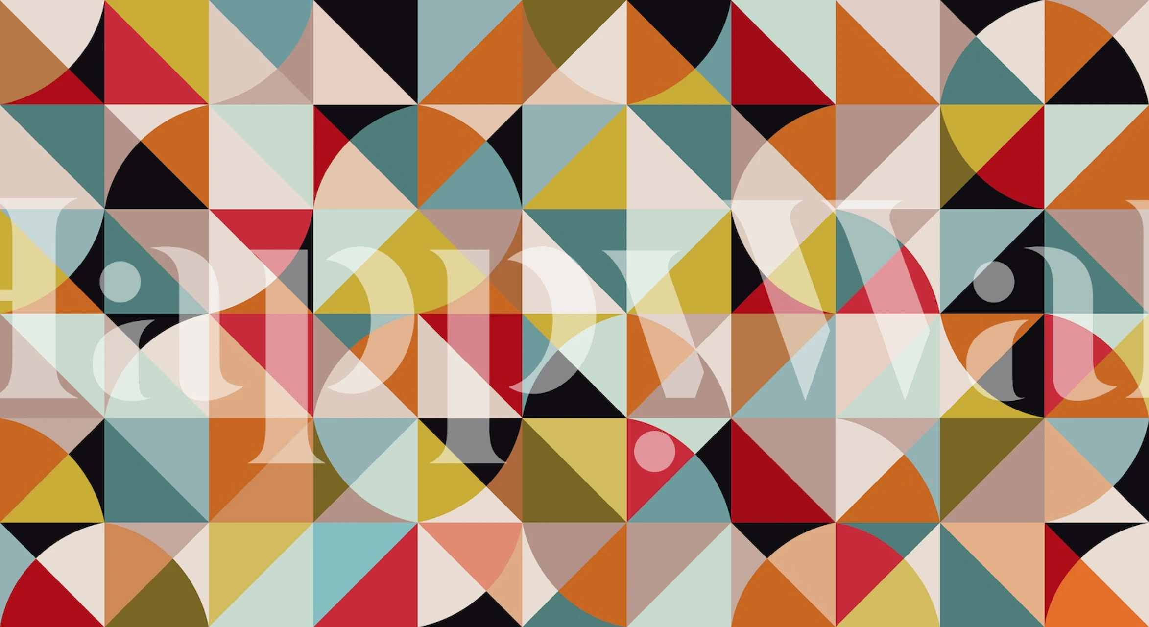 Geometric pattern wallpaper in a stylish room