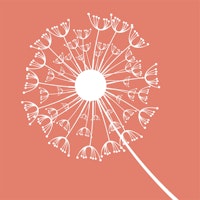 Coral Solid Color Dandelion Flower tapete