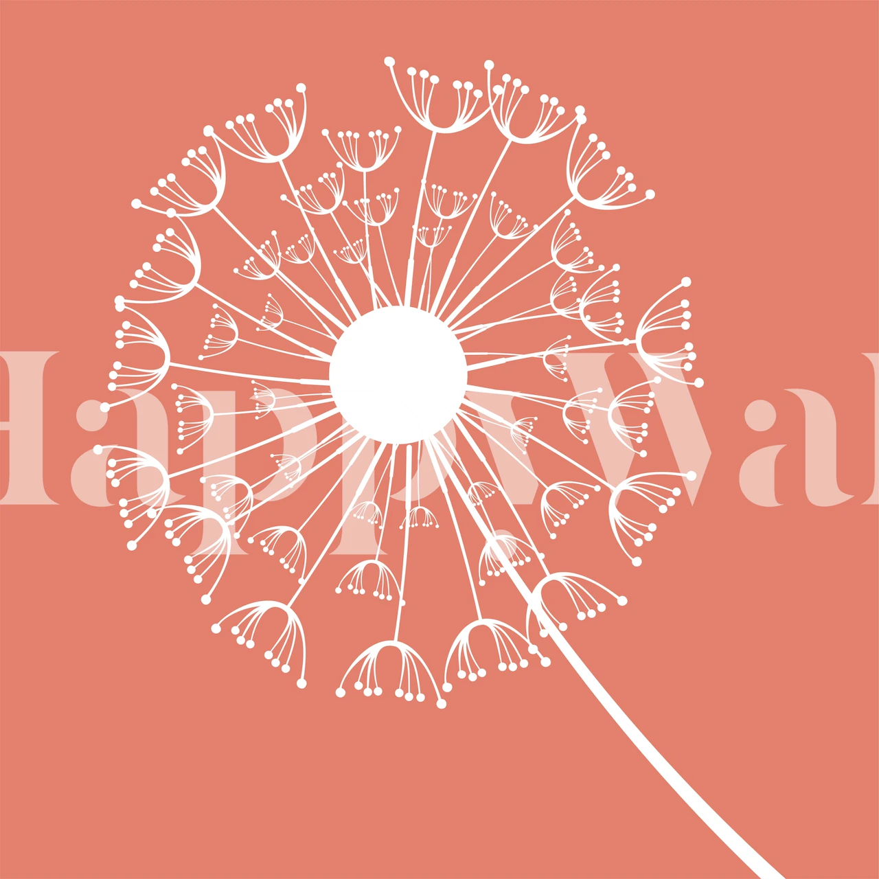 Papel de parede Coral com dandelion flower design