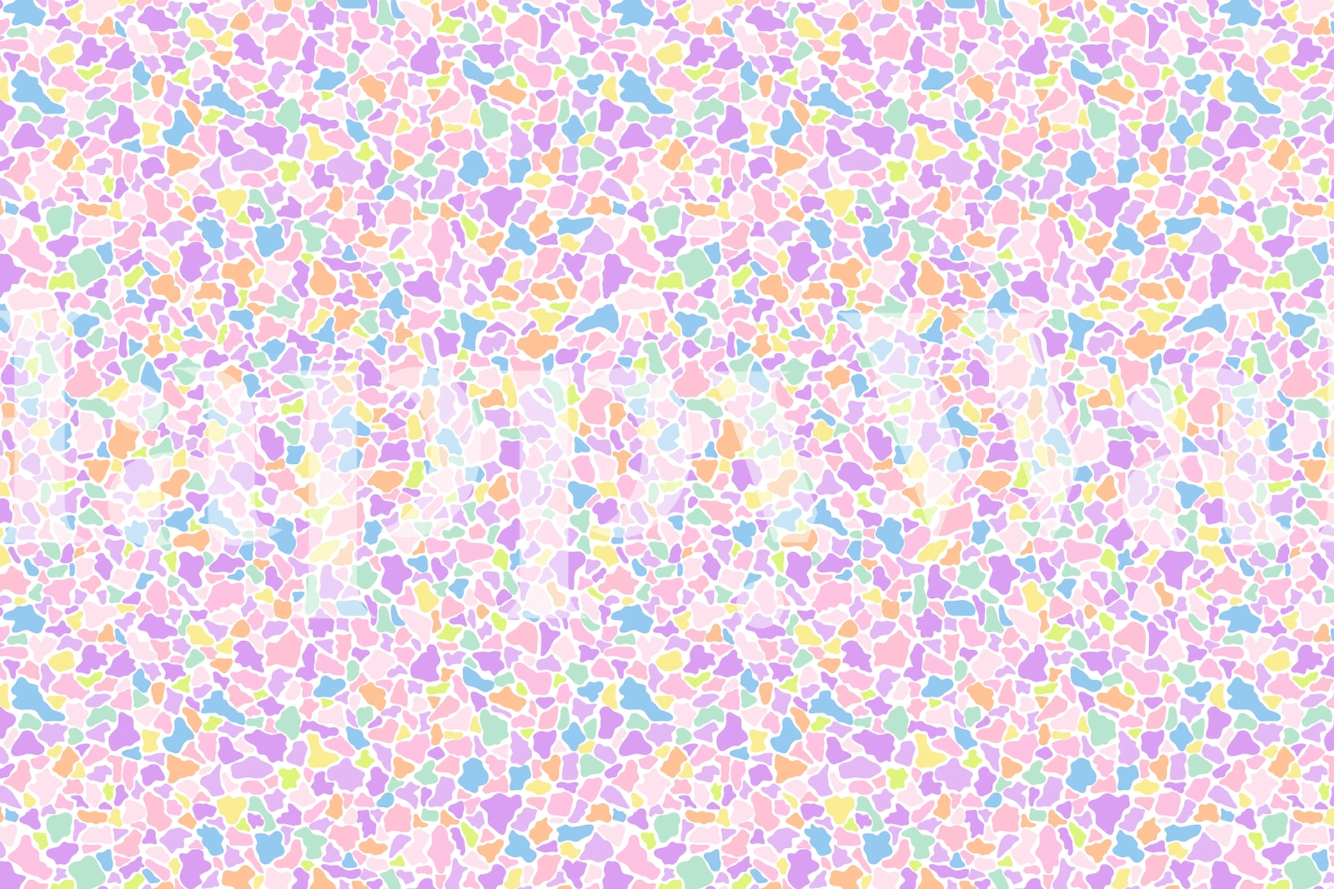 Farverigt mosaikmønster vægmaleri med pastelfarver